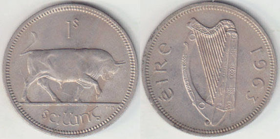 1963 Ireland Shilling (Unc) A005861
